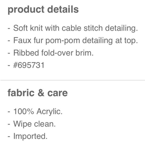 Red knit pom pom beanie - Picture 3 of 3